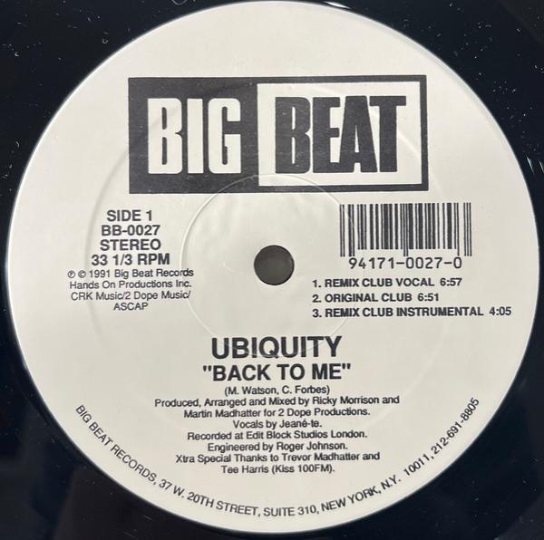 Ubiquity  - Back To Me